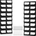 Geelin 2 Pcs Business Card Holder with Hanging Hardware Black Acrylic 16 Pocket Business Vertical Organizer Wall Mount Sticker Display Rack Pre Drilled Organizing Stand for Office Home (Vertical)