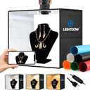 Lightdow 16"x16"x12" Photo Studio Light Box Photography with 120 LEDs (CRI>95), 6 Backdrops - Portable/Dimmable/Versatile Folding Shooting Tents for Toys/Jewelry/Watches/Cosmetics Photography