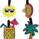 Mziart Unique Luggage Tags Set of 4 Cute Summer Beach Holiday Travel Suitcase Bag Identify Baggage Label