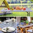 misaya Sqaure Vinyl Table Cloth, Elastic Fitted Flannel Backed Tablecloth, 100% Waterproof Plastic Table Cover Fits Folding Tables for Picnic, Camping, Outdoor (Navy, 34" x 34")