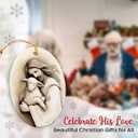 7 x Christian Christmas Ornaments 2026, Religious Gifts Idea for Women Friends Jesus and Lamb Double, Sided Ceramic Christmas Ornaments Holiday Keepsake Christian Gifts for Women Faith Catholic