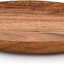 Samhita Acacia Wood Round Wood Plates Set of 4, Easy Cleaning & Lightweight for Dishes Snack, Dessert.(7" x 7" x 1")