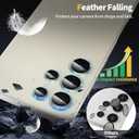 YWXTW Camera Lens Protector for Samsung Galaxy S24 Ultra Accessories, [3x Impact Resistance] Individual Metal Ring Tempered Glass Camera Screen Protector, Case Friendly, 1 Set (Titanium Gray)