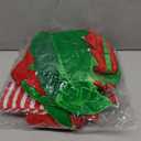 Syhood 5 Pcs Women Christmas Elf Costume Set Santa's Helper Costume Elf Outfit Velvet Dress Hat Shoes Belt Striped Stocking(M, Classic, Red)