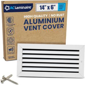 14x6 Inch (Duct Opening) Air Return Vent Cover Decorative  Premium Aluminum AC Vent Cover for Ceiling & Wall, Rustproof Grille, Ideal for Home HVAC Grille, Durable & Easy to Install by ACLAMINAIRE