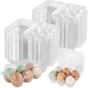 120 Pack Egg Cartons Cheap Bulk Reusable Half Dozen Egg Cartons 6 Count Plastic Egg Containers for Home Ranch Farm Commercial Market Display, 2×3 Grids