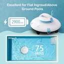 PoolMr Cordless Robotic Pool Cleaner - Above Ground Pool Vacuum - 15Kpa Strong Suction, 52 Ft/Min Speed, Dual-Motor, Self-Parking, Ideal for Flat Swimming Pools, Teal(2025 Version)