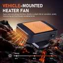 Portable Car Heater, 12V 200W Car Interior Fast Heated Defroster with 360 Rotatable Base, Plugs into Cigarette Lighter, Universal for Most Cars