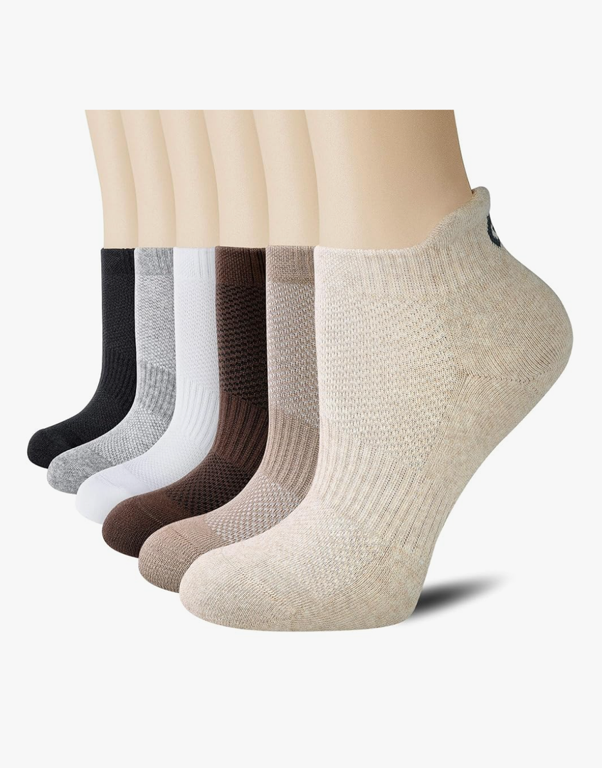 CS CELERSPORT 6 Pairs Ankle Athletic Running Socks Low Cut Sports Tab Socks for Men and Women, L