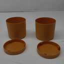 PATIKIL 5 Inch/12.5cm Plastic Plant Pots, 2 Pack Small Flower Pot Planters with Drainage Holes and Saucer for Home Decor Indoor Plants, Orange