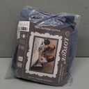 Blue Duvet Cover Full Size, 100% Washed Cotton Linen Like Bedding Set with Zipper Closure (No Comforter), 80x90 Inches
