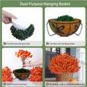 Agusbagli Artificial Hanging Fall Flowers with Baskets for Outdoors Fake Hanging Autumn Plants UV Resistant Faux Orange Flowers in Basket Decor for Porch Patio Garden Yard Window Home Fall Decor