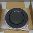 13" Hammered Charger Plates, Black Elegant Dinner Plate Chargers Set of 6, Round Server Ware for Wedding Party Decoration