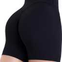 Sunzel Sustainable Butt Lifting Biker Shorts Women, High Waist No Front Seam Tummy Control Booty Scrunch Workout Yoga Shorts , Large, Black