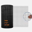 Black PVC Coated Welded Wire Mesh Garden Economy Fence 16 Inch x 50 Foot - 1" X 1"
