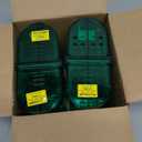 Humane Mouse Trap Pack of 4, Live Mouse Traps Catch and Release for Indoors & Outdoors, Pet & Child Safe, 6.69" Reusable Plastic Mouse Cage with Spring Door, Cleaning Brush Included, Green