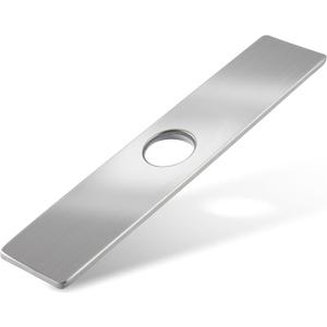 Kitchen Sink Faucet Hole Cover, Deck Plate Escutcheon- 1 or 3 Hole Long Rectangle Cover Plate, Plumbing Cover Plates, Mayyaya 10" Deck Plate Kitchen Faucet or Bathroom: 304 Stainless Steel (Nickel)