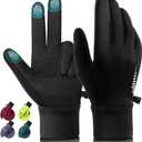 rivmount Winter Gloves Women Men, Cold Weather Touch Screen Liner Glove, Windproof 3-Layers, for Running, Cycling, Biking, Hiking, Driving (Medium, Black)