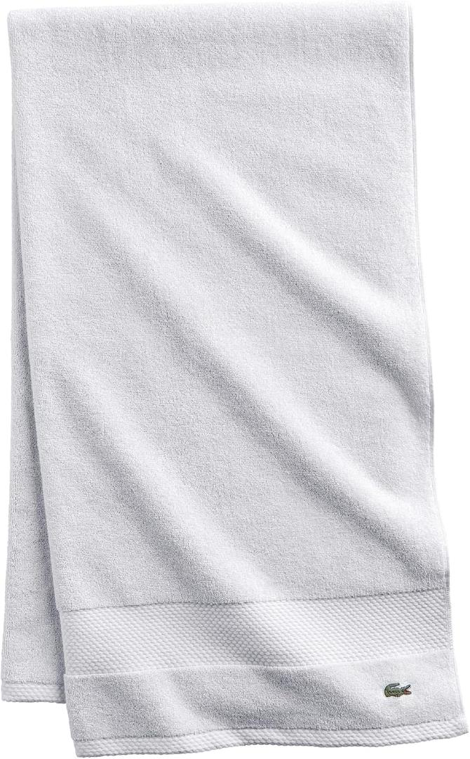 Lacoste Heritage 100% Supima Cotton Bath Towel, White, 30" x 54" Highly Absorbent & Quick Drying, Premium Super Soft Bath Towel, Bathroom Essential, Gift for All Occasions, Machine Washable
