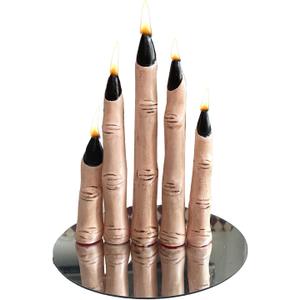 Halloween Taper Candles - Novelty Finger Candle Sticks for Holiday Decorations (Skeleton Primary Color)