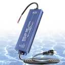 24V 100W LED Power Supply Waterproof IP67, Ultra Slim LED Transformer 100-265V AC to 24V DC 4.2A Converter Quiet Low Volt LED Driver Constant Voltage Driver Adapter for Indoor and Outdoor