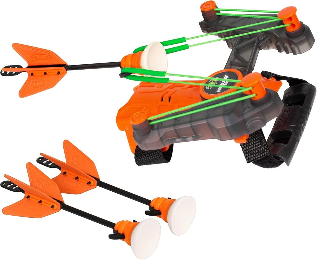 Zing Air Hunterz Wrist Bow - Includes 1 Wrist Bow and 3 Suction Cup Arrows, Launches Arrows Up to 45 ft (Orange)