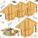 GlikCeil 4 Pcs 2026 Graduation Charcuterie Wooden Tray Reusable Serving Trays Fillable Food Serving Dishes for Cake Candy Chocolate Cheese Grad Party Anniversary Decoration(Graduation Cap)