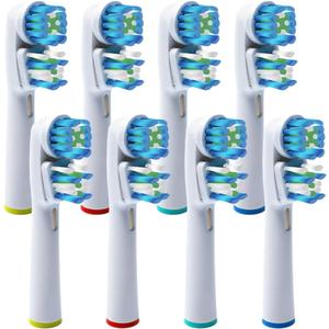 Replacement Brush Heads for Braun Dual Clean Oral-B Electric Toothbrush, Vitality Floss Action, Genius, Smart Series Pro, Triumph, Advance Power & Kids Toothbrush - 8 Pack
