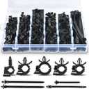 GOOACC 130Pcs Car Wire Loom Routing Clips Assortment - 9 Different Sizes Universal Wiring Harness Routing Clip Replacement Parts for Honda GM Mazda