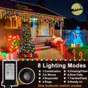 Christmas Lights Outdoor, 49FT 480 LED Ice Lights for Outside, 90 Drops Ice String Lights with 8 Modes, Waterproof Timer & Memory for Outside Decor, Yard, Garden, Eaves, Patio, Party (Multicolor)