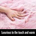 LOCHAS Soft Fluffy Faux Fur Rugs for Bedroom Bedside Rug 2x3 Feet, Washable, Furry Sheepskin Area Rug for Living Room Girls Room, Luxury Shag Carpet Home Decor, Pink