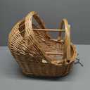 Wicker Carriage,Woven Rattan Stroller Shaped Flower Basket,Natural Willow Branches，Used for Welcoming Infants, Wedding Parties, Home Decor, Floral Decoration (Not for Infants) (L Wicker Carriage a)