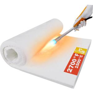 Ceramic Fiber Insulation, 24"x15.7"x1" Thick, 2600F Fireproof Insulation Blanket for Wood Stove Baffle, Fireplace, Pellet Stove, Chimney, Furnace, Boiler, Pizza Ovens and Forge