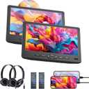 10.6" Car DVD Player- FELEMAN Dual Portable DVD Player for Car with Suction-Type Disc in, Headrest DVD Player Play a Same or Two Different Movies, Support 1080P Video,USB,HDMI IN,AV In/Out, All Region