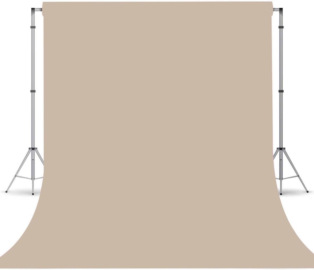 Beige Photo Backdrop, Photo Booth Portrait Photography Backdrops, Studio Beige Backdrop for Photoshoot Streaming Video Shooting 10x20ft
