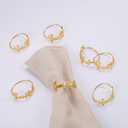 wonlex Thanksgiving Napkin Rings Set of 12, Gold Napkin Holder for Autumn, Harvest Festival, Banquet, Fall Serviette Buckles for Table Setting (Thankful)