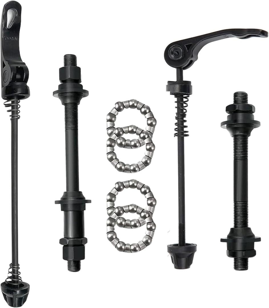 Bike Quick Releases Set, 1 Pair MTB Quick Release Bicycle Hub Road Mountain Bike Front & Rear Axle Hollow Shaft Set with 25mm Wheel Hub Steel Ball for Road Bike, Mountain Bike