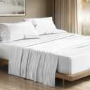 THREAD SPREAD 100% Egyptian Cotton Sheets California King Size - 1200 Thread Count Cal King Size Sheets Set, 4 PC Luxury Bedsheet (White), Soft, Cooling, 17" Deep Pocket Sateen Weave Bedsheet Set