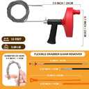 Drain Auger 33 ft, Plumbing Snake Hair Clog Remover Drain Snake Flexible Grabber Heavy Duty Sink Cleaner Tools for Shower Bathtub Bathroom Kitchen Pipe, Red