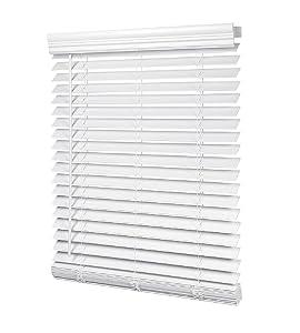 LazBlinds 2-inch Cordless Faux Wood Blinds with Royal Valance, Room Darkening Horizontal Window Blinds, Inside Mount Blinds for Windows - Actual Blinds Size: 30.5'' W x 60'' H - White