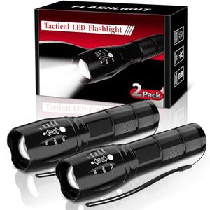 BESTSUN LED Flashlight 2 Pack, Small Flashlights Powerful High Lumens 5 Modes, Waterproof Zoomable Mini Flash Light for Home Emergencies Camping Essentials, Christmas Stocking Stuffers Gifts for Men