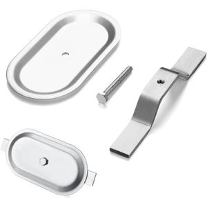 3" x 5.5" Oval Hand Hole Cover for Light Poles Galvanized Steel Cover Plate with Stainless Steel Mounting Strap and Bolt