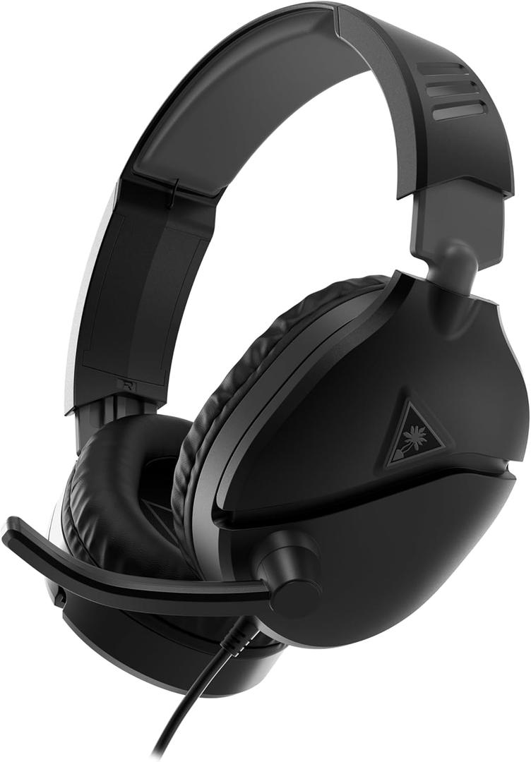 Turtle Beach Recon 70 Multiplatform Gaming Headset for PC, PS5, PS4, Xbox Series X|S, Xbox One, & Mobile w/ 3.5mm Wired Connection - Flip-to-Mute Mic, 40mm Speakers, Lightweight Design, Black