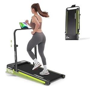 Walking Pad Treadmill with 10% Incline,3.0HP Foldable Treadmill for Home with Handle Bar,Under Desk Walking Machine,300lbs Capacity,Compact Quiet for Apartment Home Office