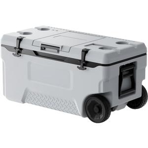 VEVOR Ultra-Light Hard Cooler, Ice Retention Cooler with Heavy Duty Handle, Ice Chest Lunch Box for Camping, Travel, Outdoor, Keeps Cool for up to 6 Days, 30% Lighter Than Rotomolded Coolers