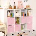 GRANNY SAYS Cube Storage, 13x13 Cube Storage Organizer Bins, Collapsible Storage Bins with Handle, Closet Storage Bins, Baskets for Shelves, Cubby Storage Organizer, Pink, 6-Pack