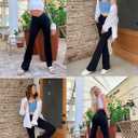 baleaf Women's V Crossover Flare Leggings with Pockets Yoga Pants High Waist Casual Workout Gym Bell Bottom Leggings (Black, XL)