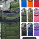 MalloMe Sleeping Bags for Adults Cold Weather & Warm - Backpacking Camping Sleeping Bag for Kids 10-12, Girls, Boys - Lightweight Compact Camping Essentials Gear Accessories Hiking Sleep Must Haves, Style: Plush Comfort 32-65°f