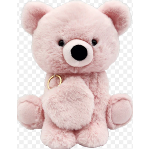 Holiday Home 10-Inch Plush Bear with Keychain - Light Pink