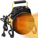 Outdoor Heaters for Patio, 1500W Electric Garage Heater with Overheat Protection, 3S Fast Heating, 3 Modes, Portable Space Heater for Patio, Garage, Greenhouse, Indoor, Orange